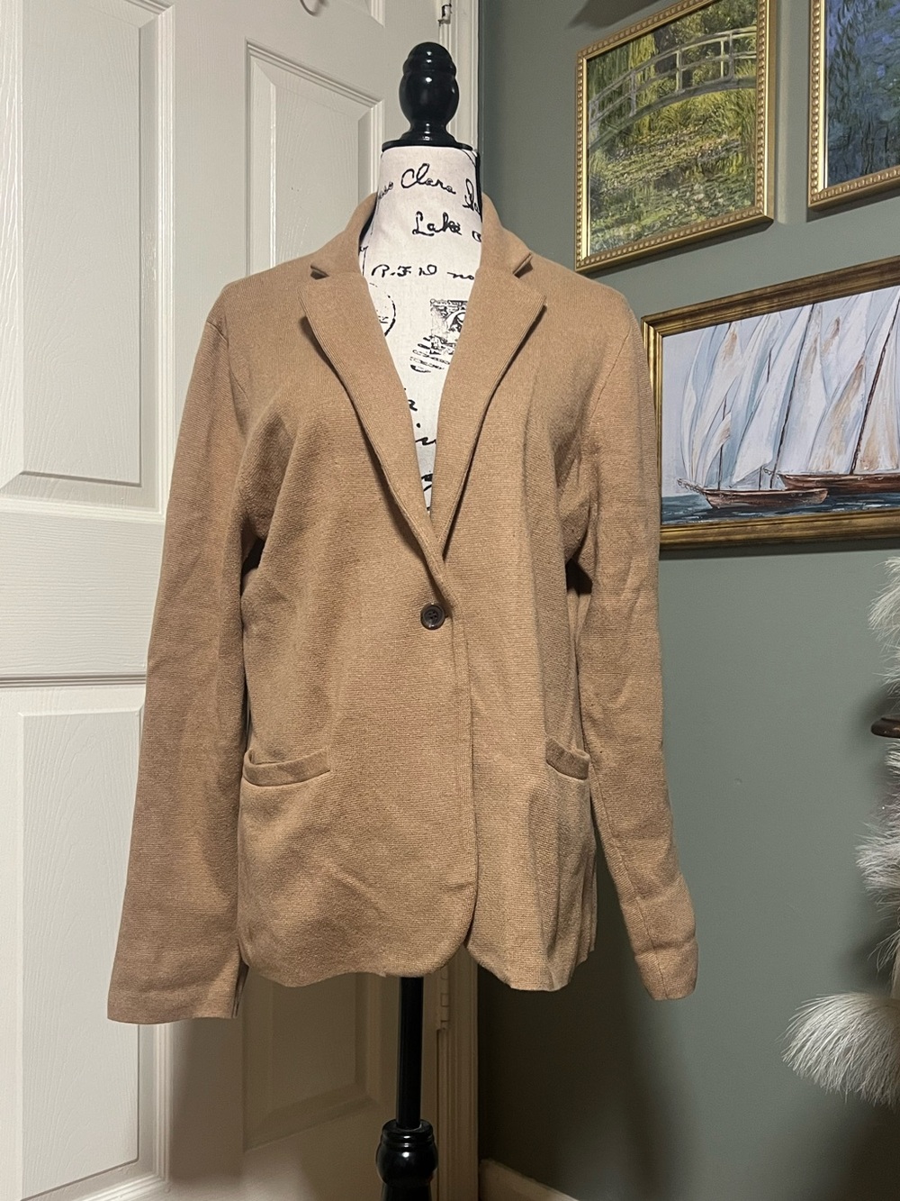 J.Crew Neutral Knit Camel Khaki Sweater Classic Size XL